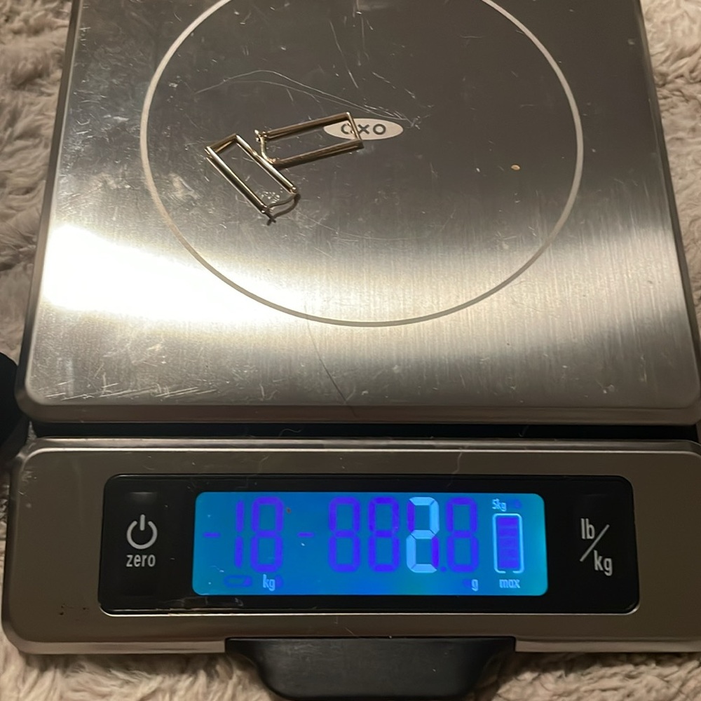 14 K Gold Rectangular Hoop Earrings - image 7